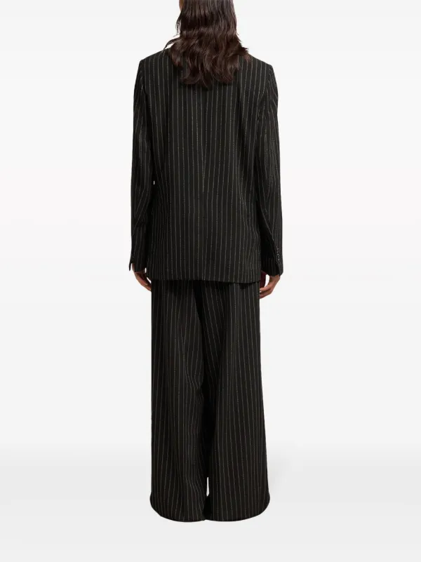 AMI Paris ストライプ ダブルジャケット | ブラック | FARFETCH JP