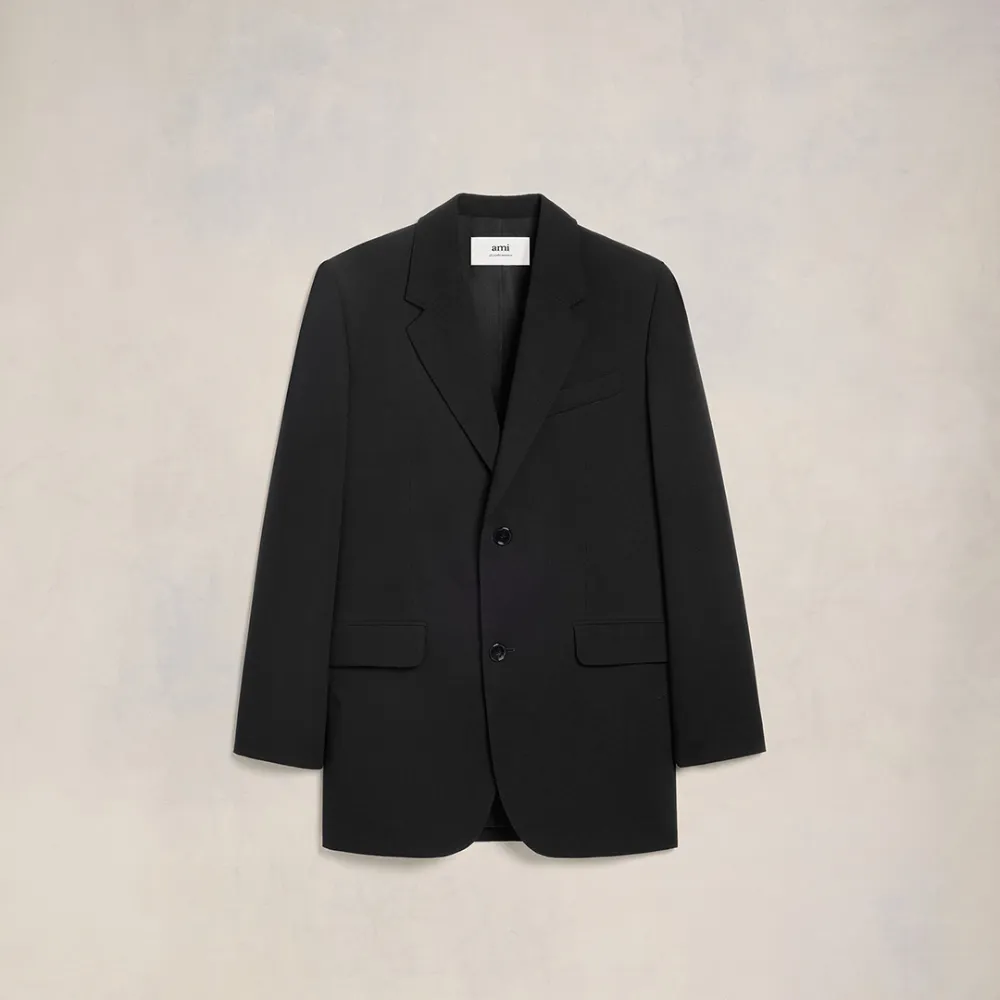 Oversize Two Buttons Jacket Black for Men - 52 - AMI Paris
