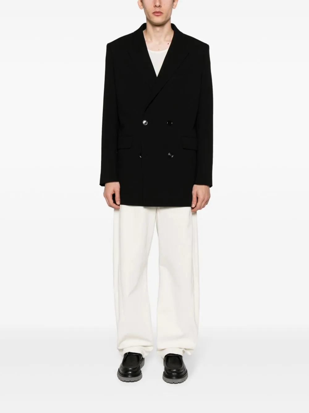 AMI Paris Blazer met dubbele rij knopen Zwart