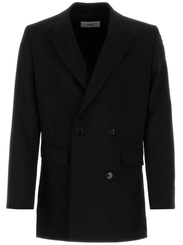 Ami Paris ダブルブレスト オーバーサイズ ジャケット AMI Paris ダブルジャケット | ブラック | FARFETCH JP