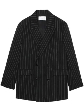 AMI Paris ストライプ ジャケット | ブラック | FARFETCH JP