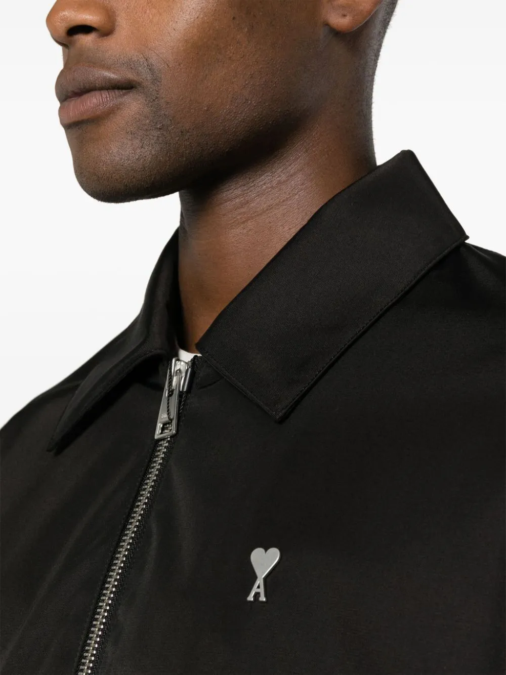 AMI Paris Ami De Coeur-appliqué Jacket | Black | FARFETCH
