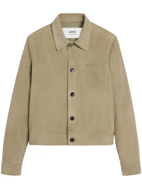 AMI Paris boxy-fit goatskin shirt jacket