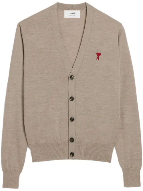 Cardigan à logo brodé - AMI Paris - Modalova