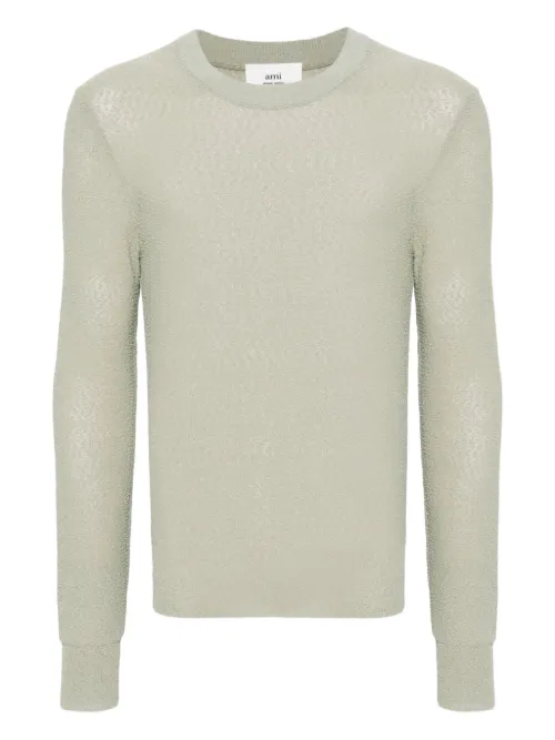 Pull en fil bouclé à col rond - AMI Paris - Modalova