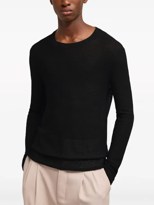 AMI Paris クルーネック ブークレセーター | ブラック | FARFETCH JP