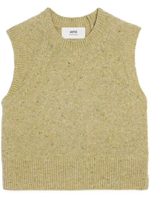 AMI Paris logo-embroidered knitted vest