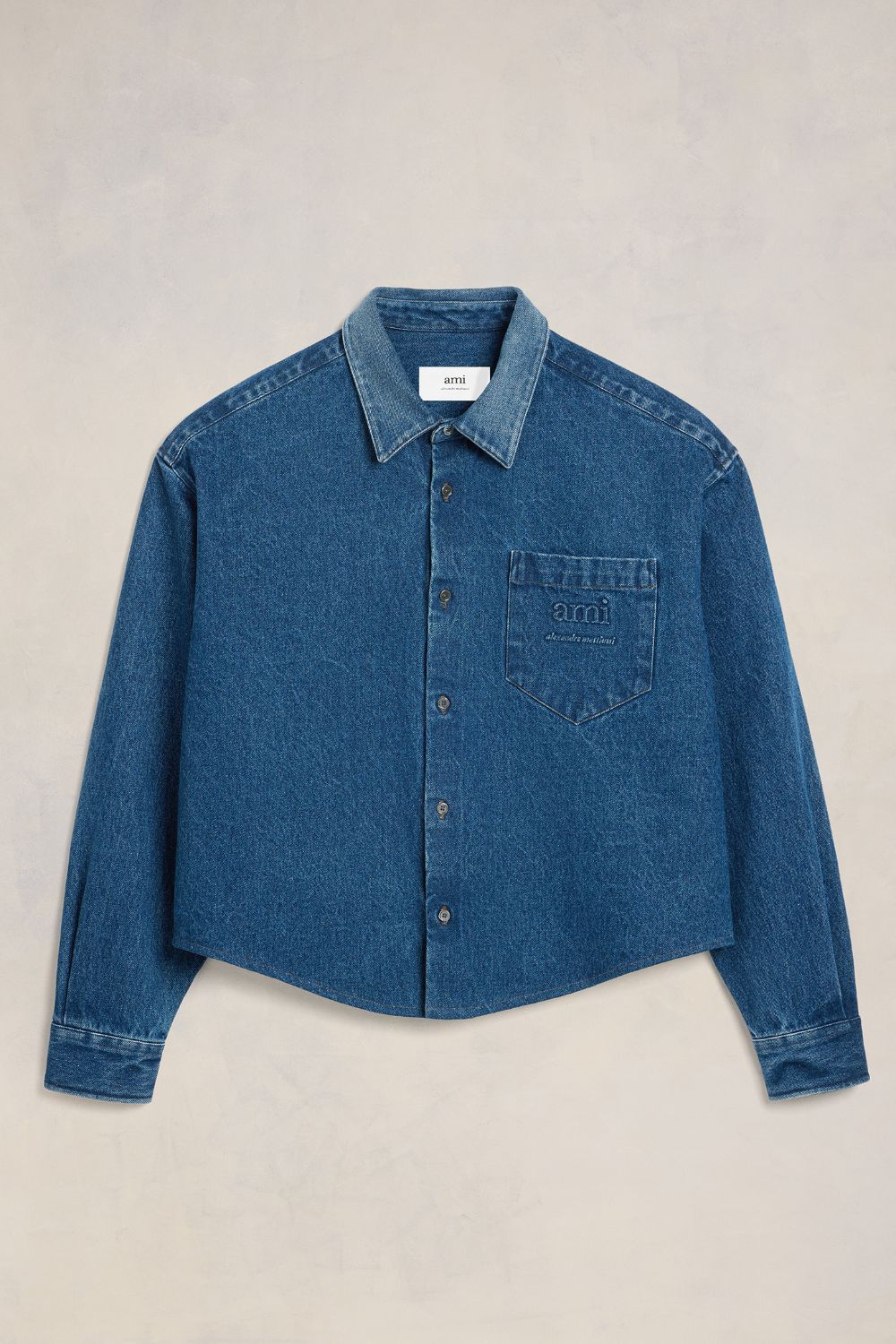 Shop Ami Alexandre Mattiussi Ami Denim Shirt Blue For Men