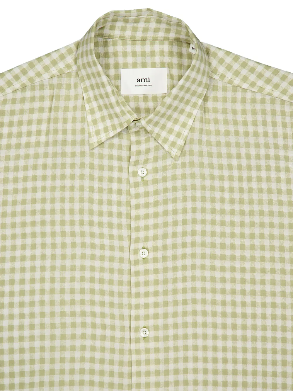 AMI Paris Overhemd met gingham ruit Beige