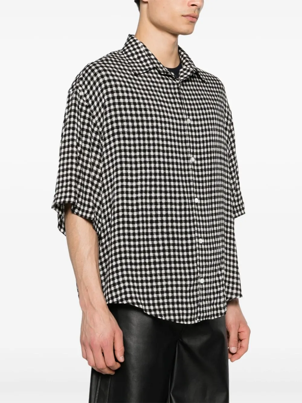 AMI Paris Overhemd met gingham ruit Zwart