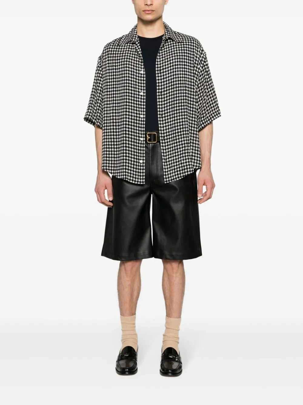 AMI Paris Overhemd met gingham ruit Zwart