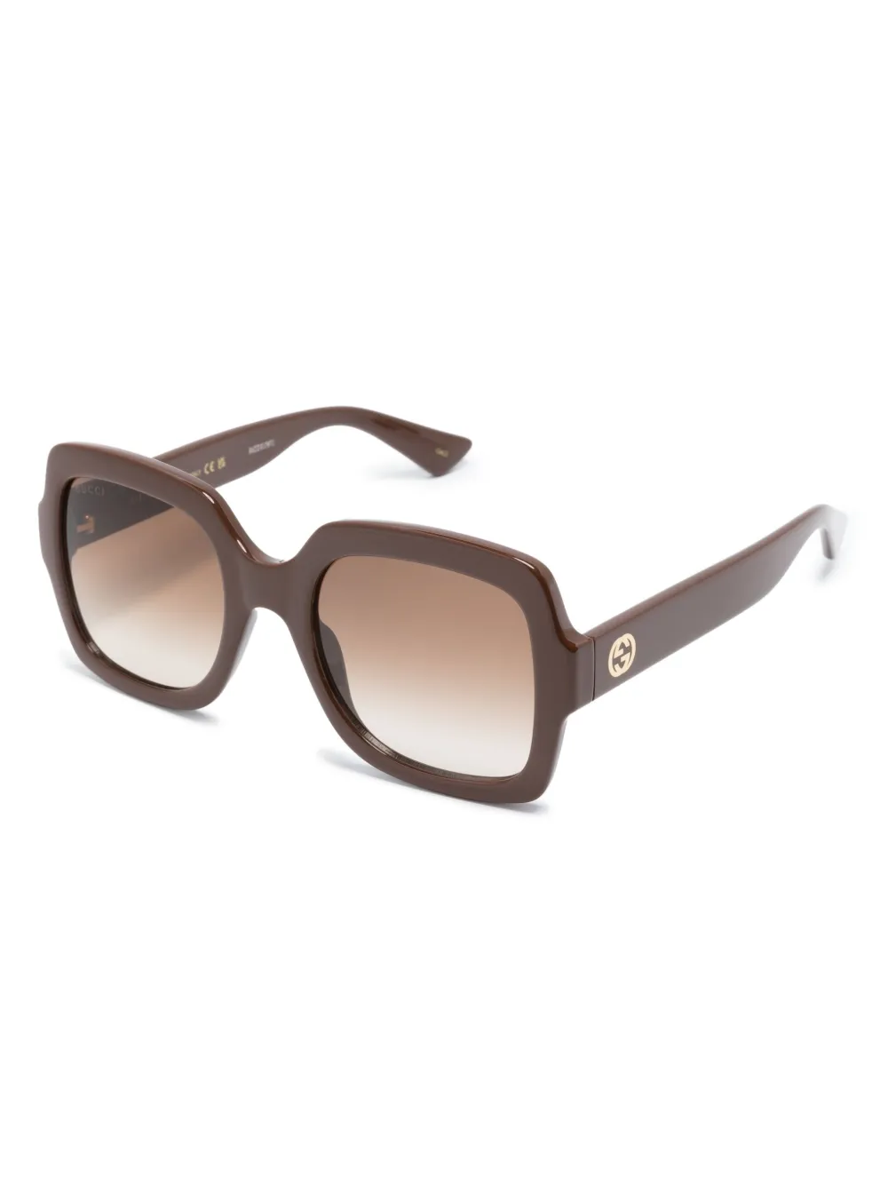 Gucci Eyewear Zonnebril met oversized montuur - Bruin