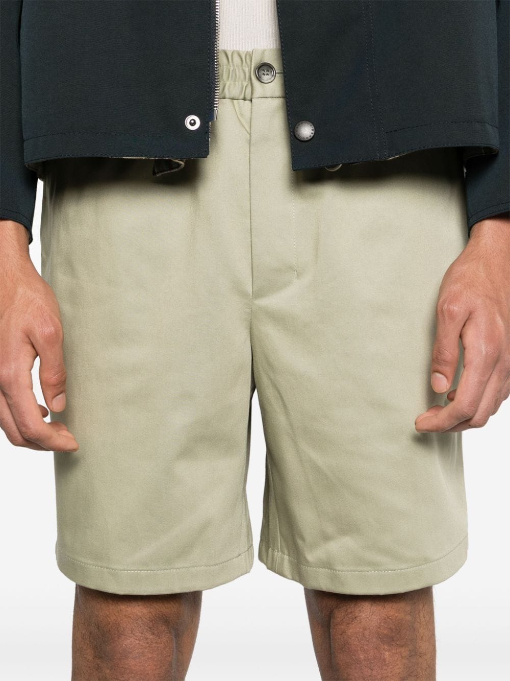 Shop Ami Alexandre Mattiussi Elasticated-waistband Chino Shorts In 317 Sage