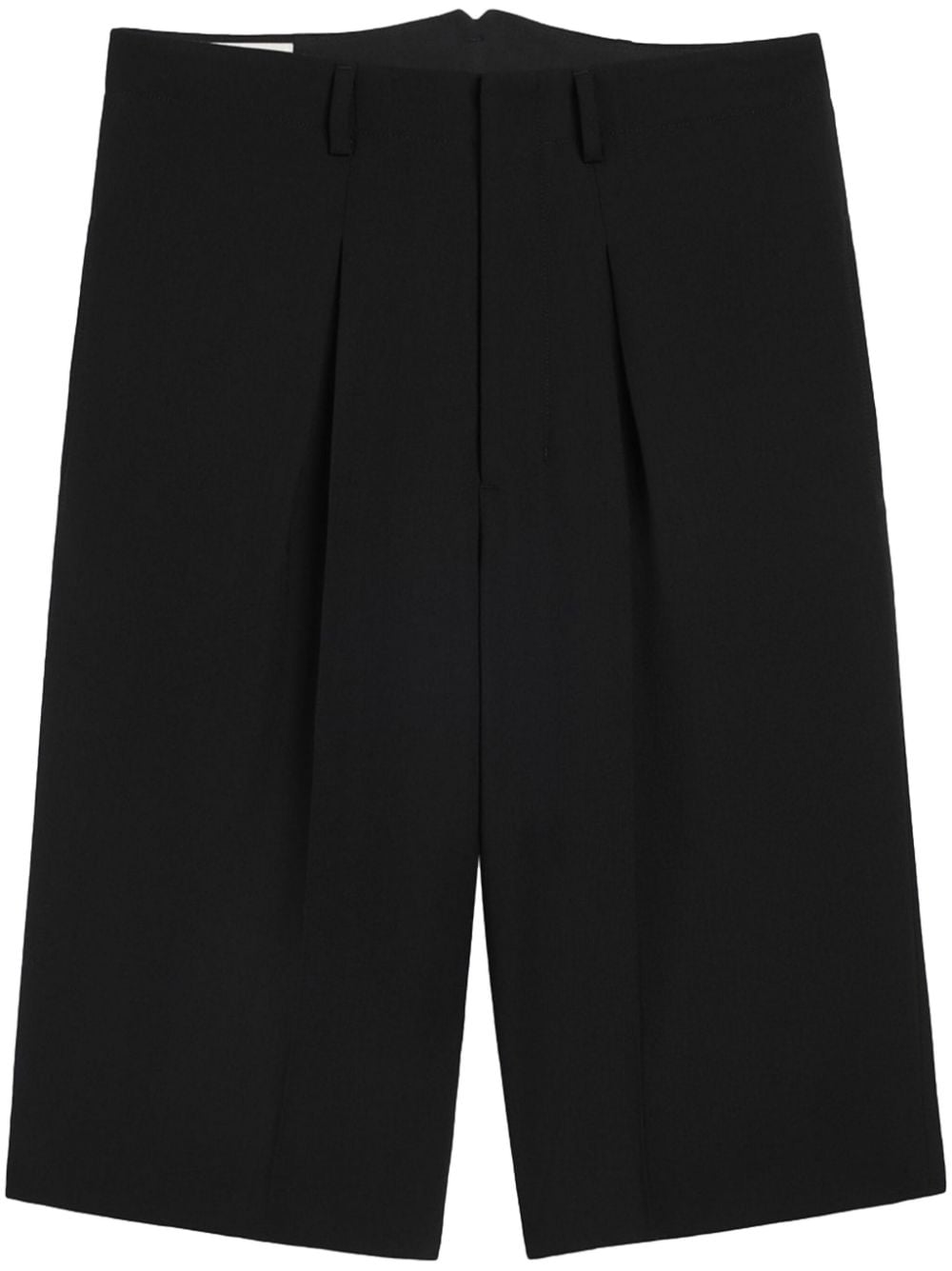 Ami Alexandre Mattiussi Pleat-detail Bermuda Shorts In Black