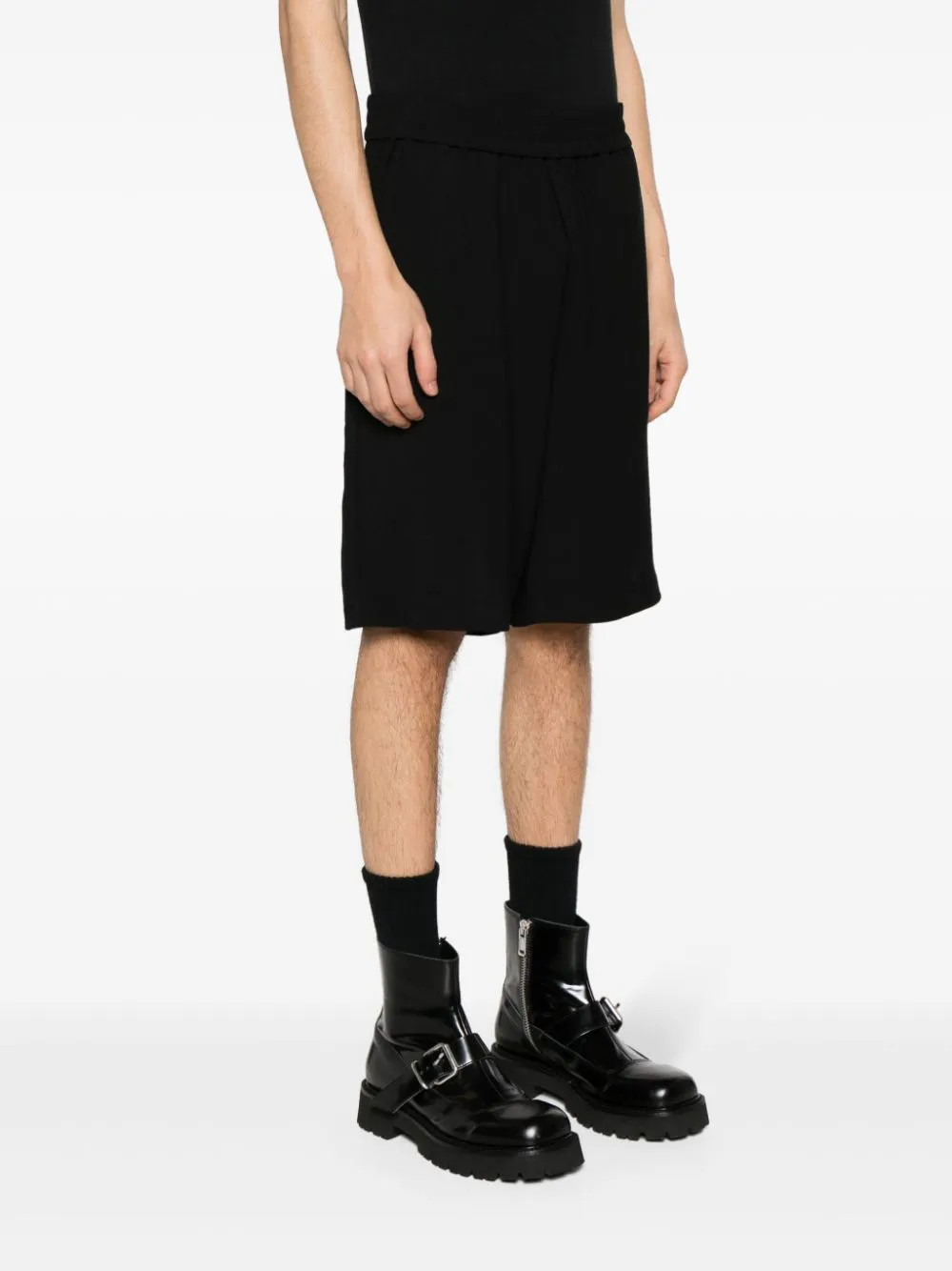 AMI Paris Shorts met logoplakkaat Zwart