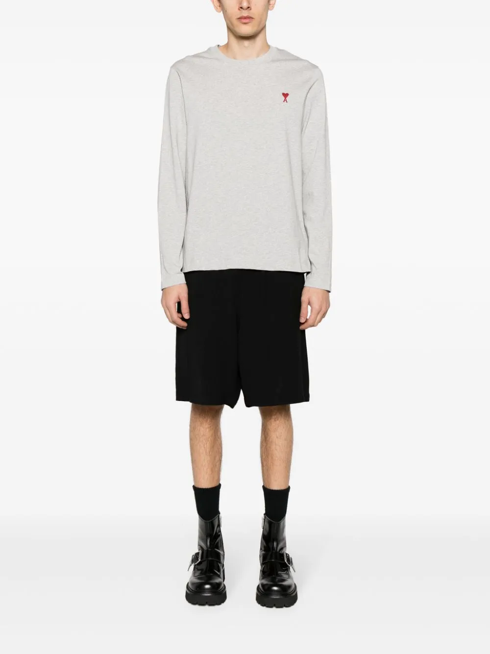 AMI Paris Shorts met logoplakkaat Zwart