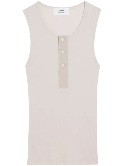 AMI Paris ribbed cotton tank top