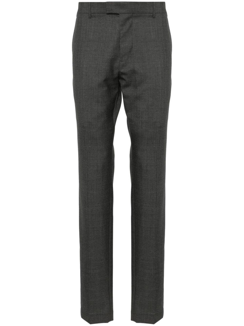 Shop Ami Alexandre Mattiussi Tailored Virgin Wool Trousers In 055 Heather Grey