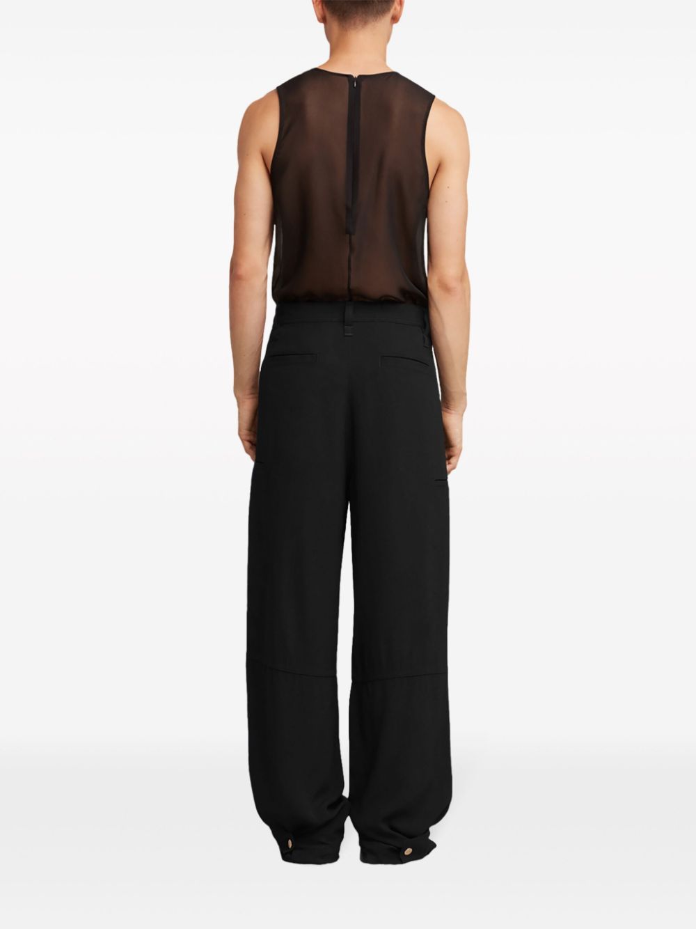 Shop Ami Alexandre Mattiussi Tailored Wide-leg Trousers In Black