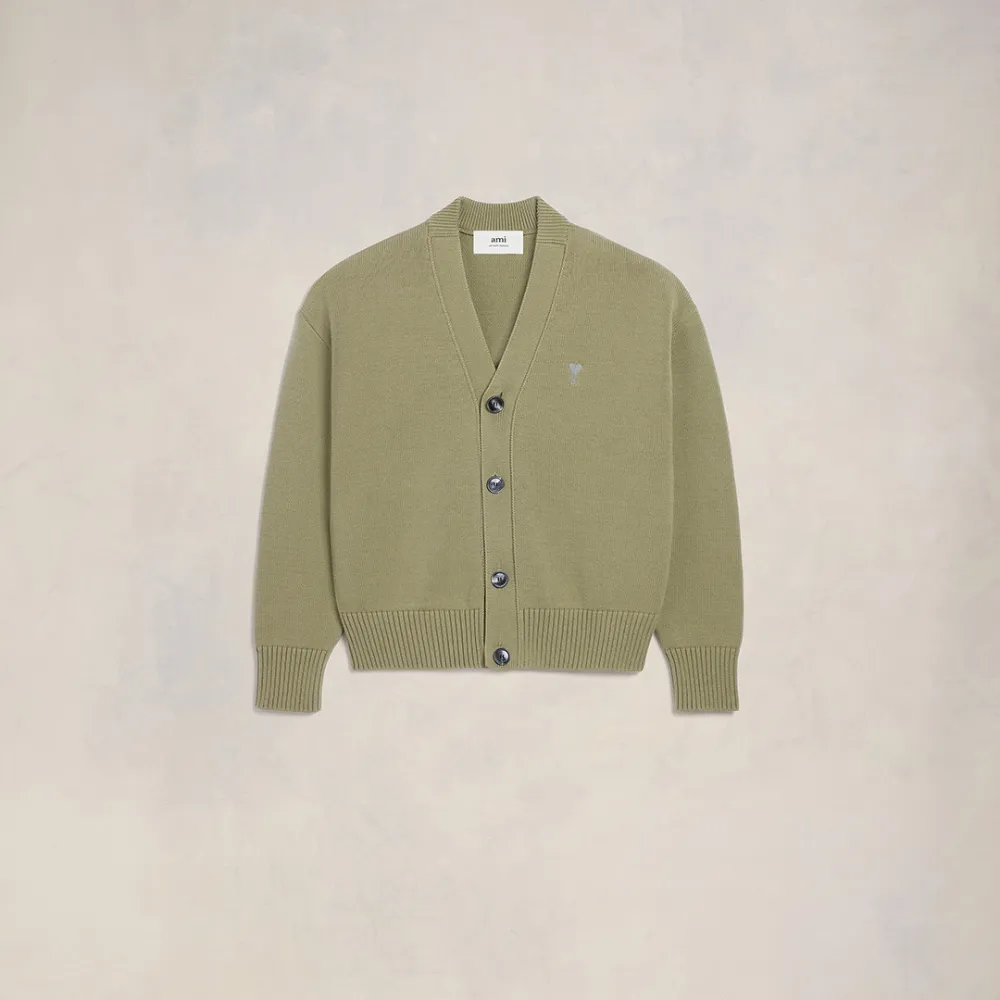 Ami De Coeur Cardigan Green Unisex - S - AMI Paris