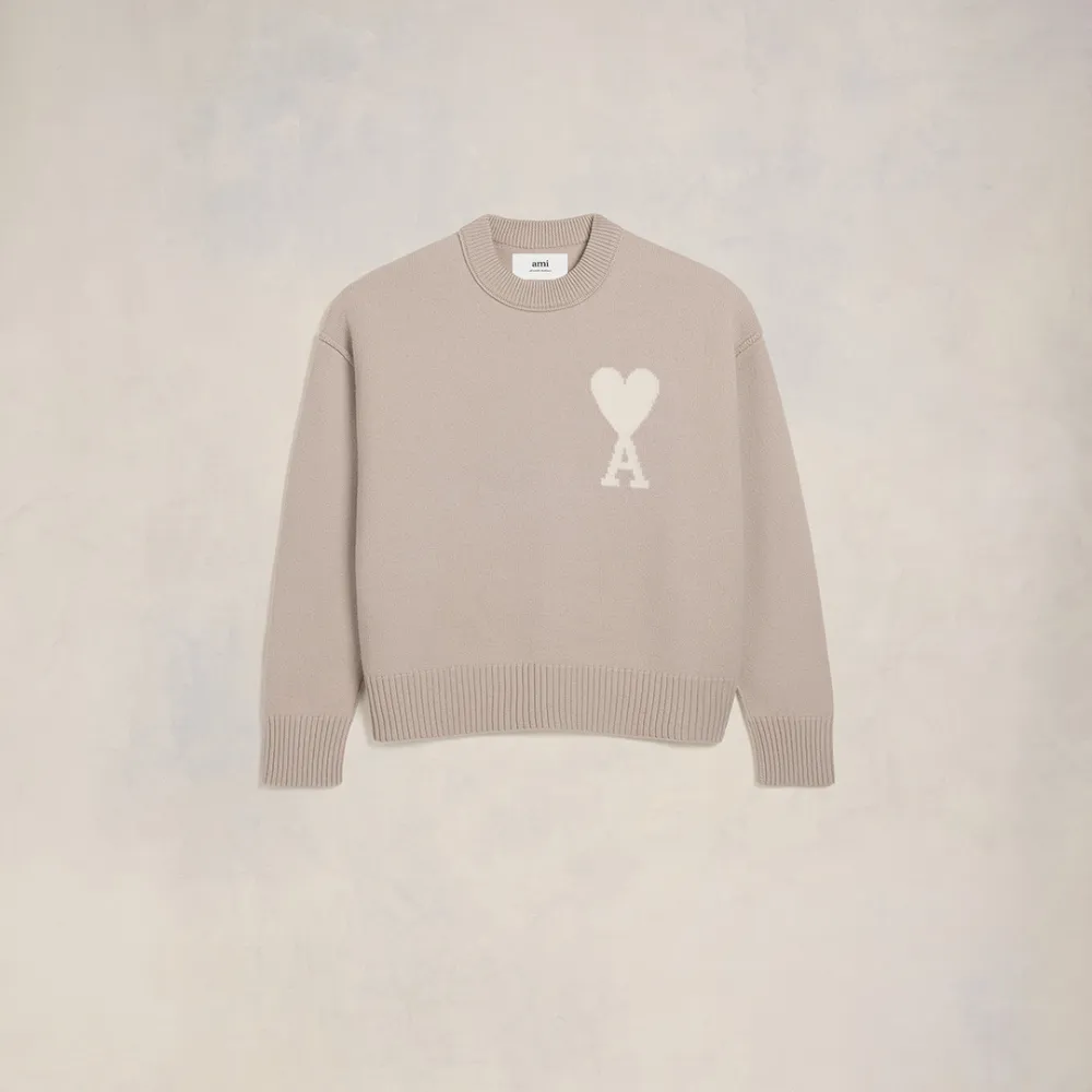 Off White Ami de Coeur Sweater Neutrals Unisex - S - AMI Paris