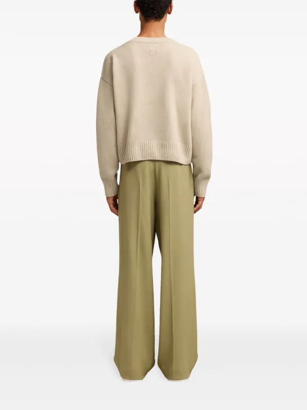 AMI Paris Cropped wool-cashmere Blend Jumper - Farfetch