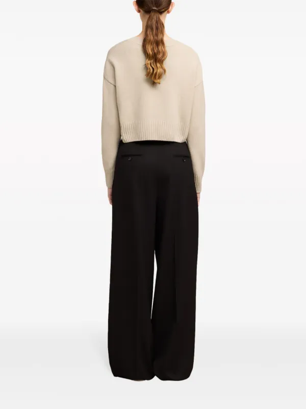 AMI Paris Cropped wool-cashmere Blend Jumper - Farfetch