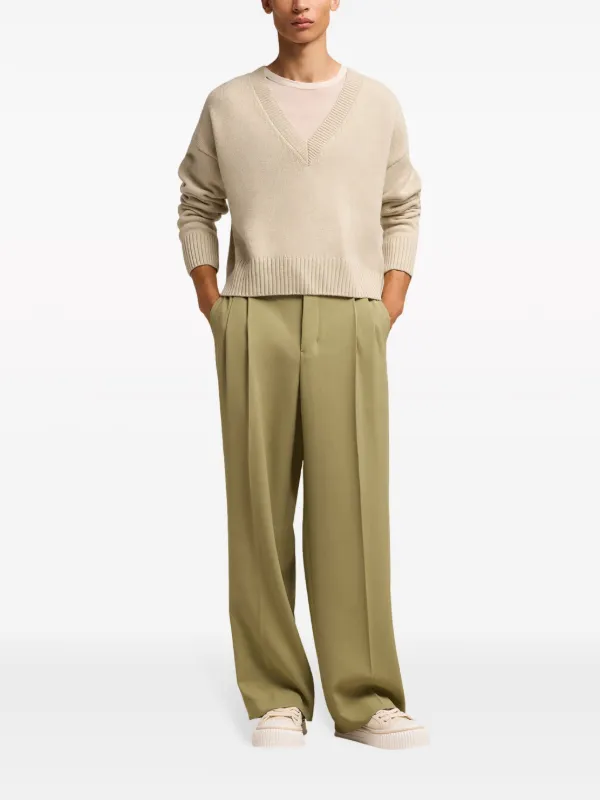AMI Paris Cropped wool-cashmere Blend Jumper - Farfetch