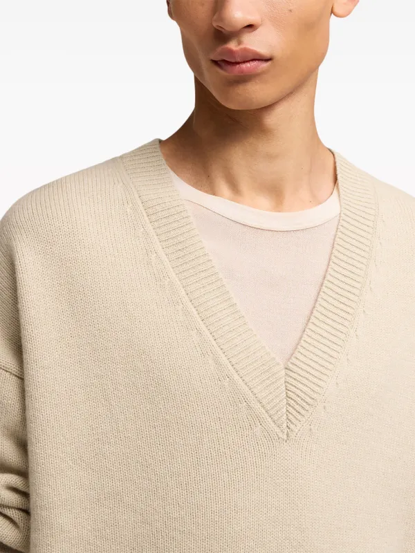 AMI Paris Cropped wool-cashmere Blend Jumper - Farfetch