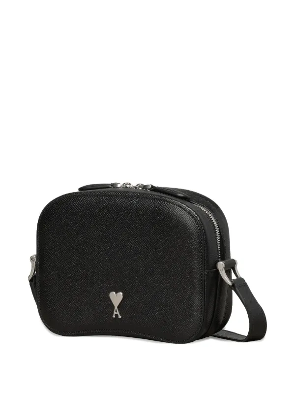 Ami Paris アミ パリス カメラバッグ AMI Paris Paris Paris レザー カメラバッグ | ブラック