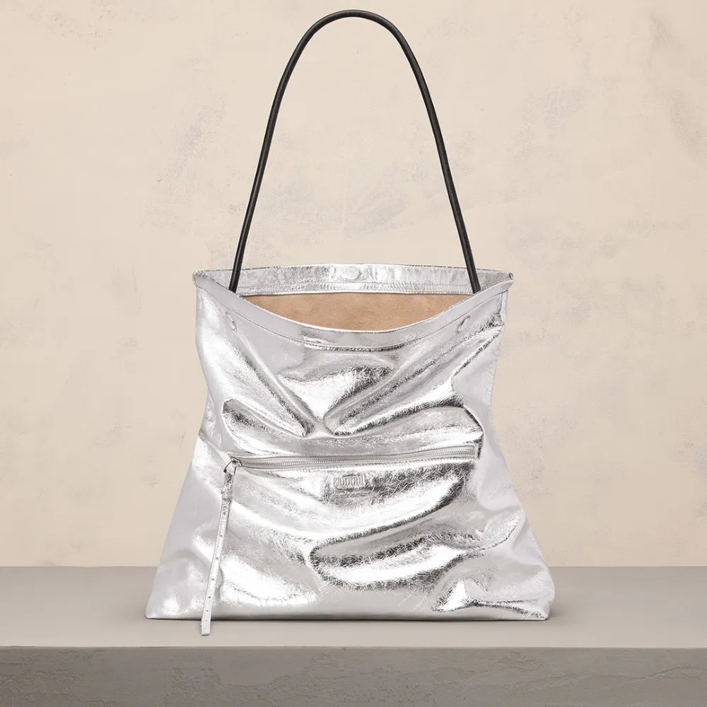 Maxi Grocery Bag Silver Unisex - One Size - AMI Paris
