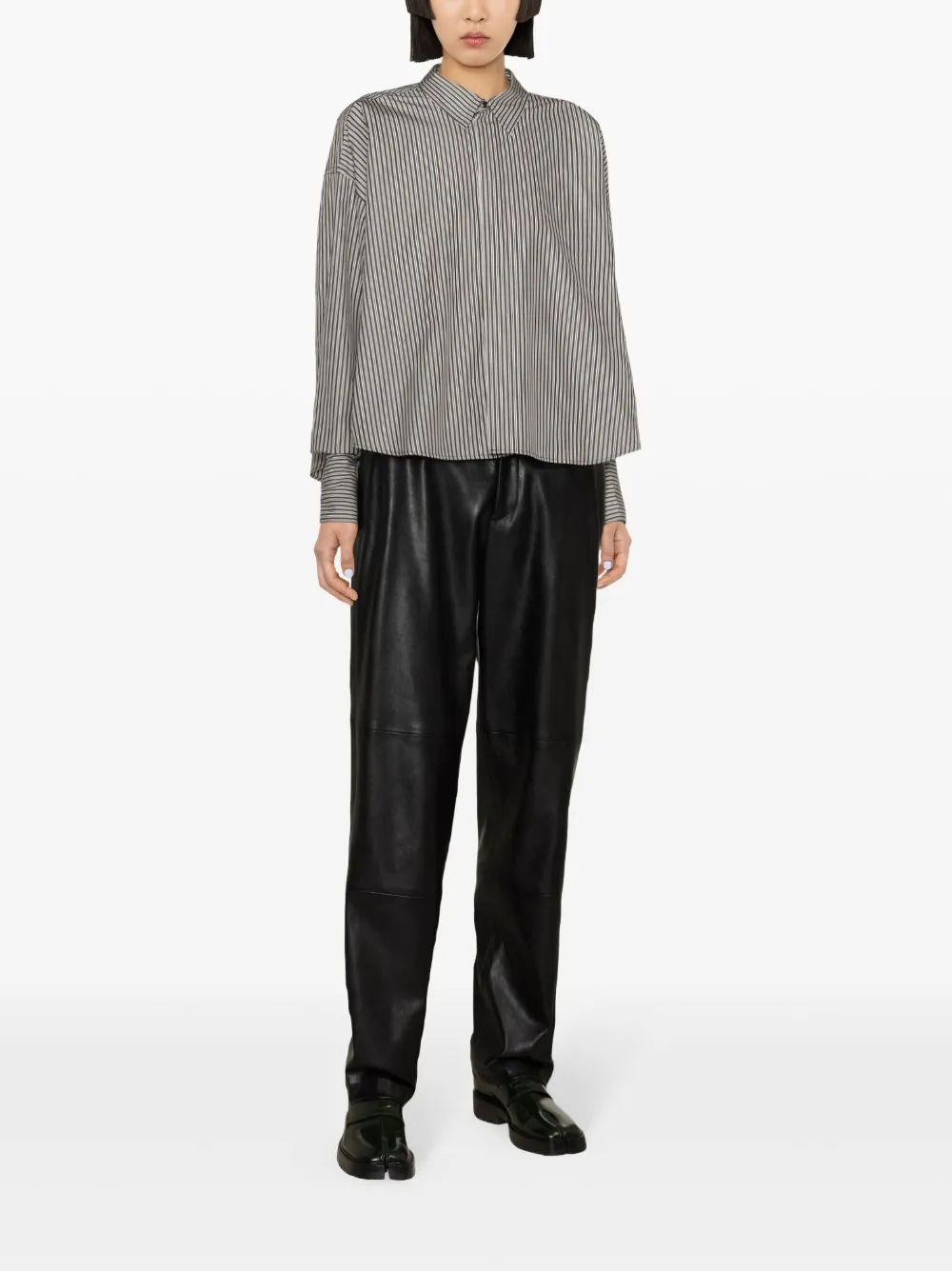 AMI Paris Gestreept shirt Zwart