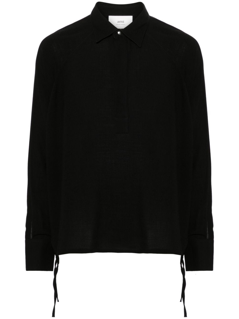 Ami Alexandre Mattiussi Long-sleeve Polo Shirt In Black