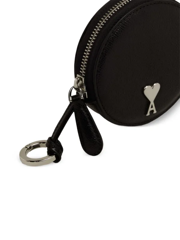 round leather purse