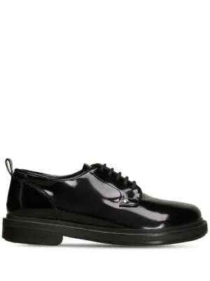 Black patent leather store trainers