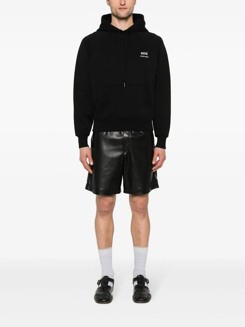 AMI Paris Hoodie met logo Zwart