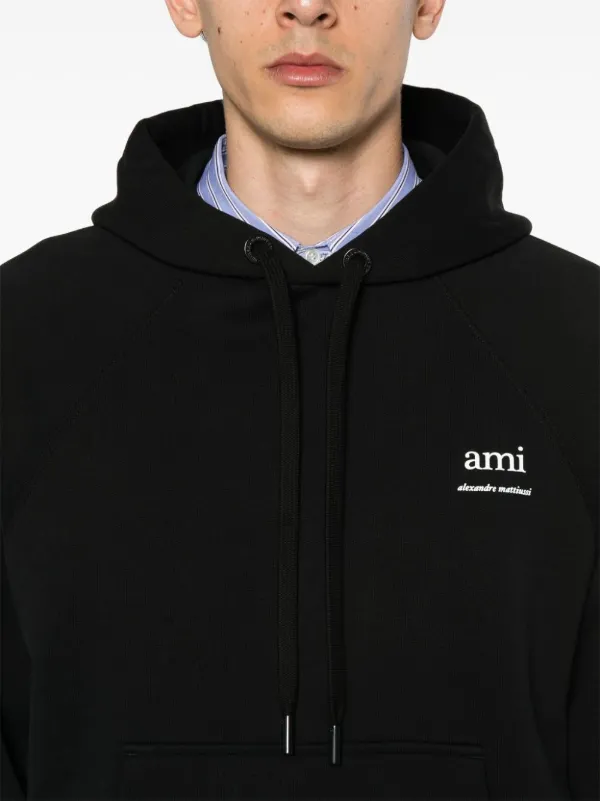 AMI DE COEUR HOODIE　ロゴ パーカー AMI Paris Ami De Coeur logo-print Hoodie | Black | FARFETCH