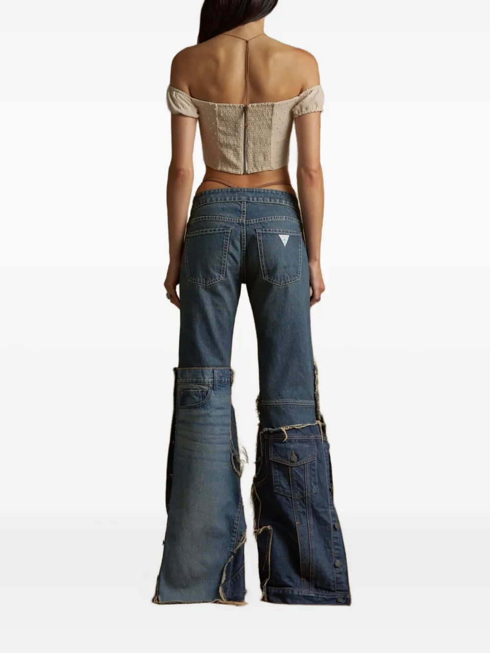 GUESS USA Off-shoulder top met veters Wit