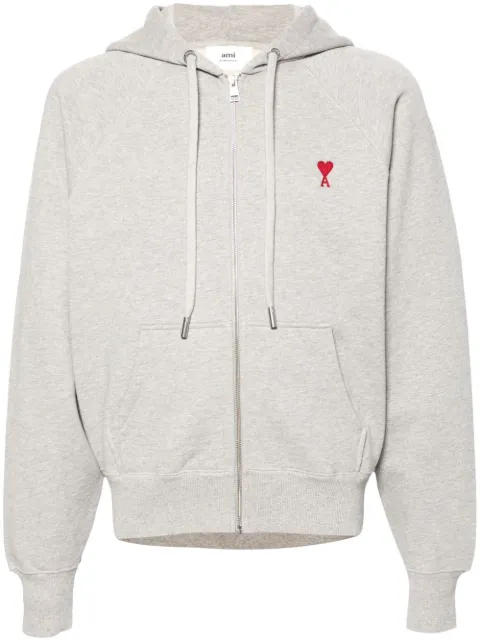 AMI Paris Ami de Coeur-embroidered cotton hoodie