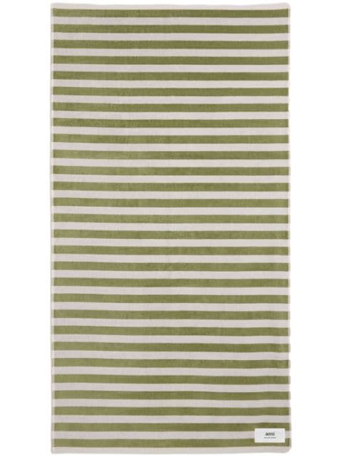 AMI Paris striped cotton bath towel