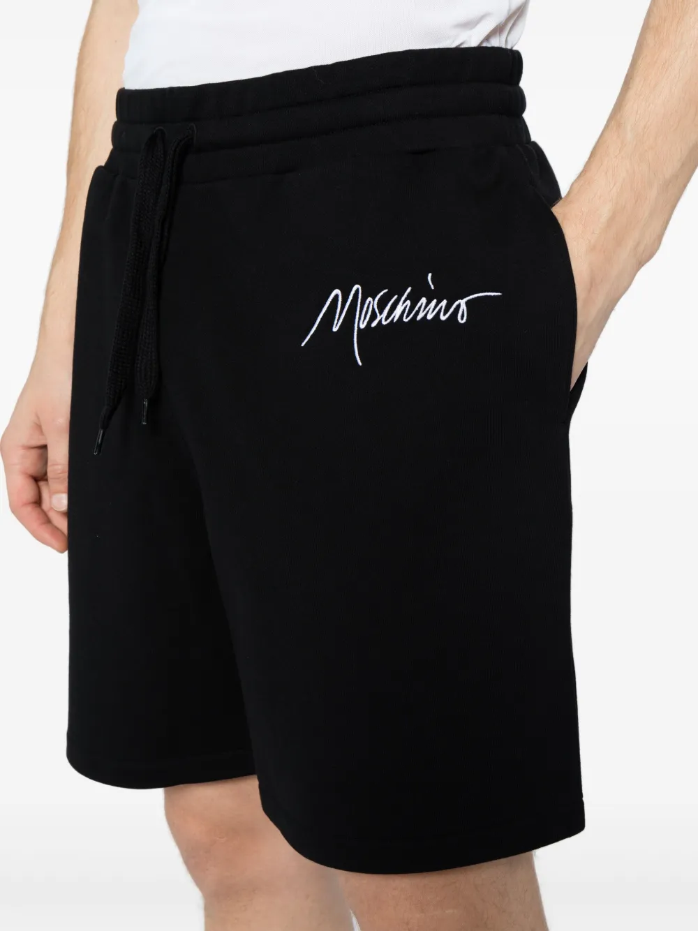 Moschino Trainingsshorts met geborduurd logo Zwart