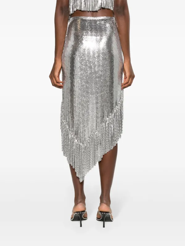 Rabanne Chainmail Asymmetric Skirt | Silver | FARFETCH