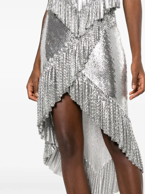 Rabanne Chainmail Asymmetric Skirt | Silver | FARFETCH