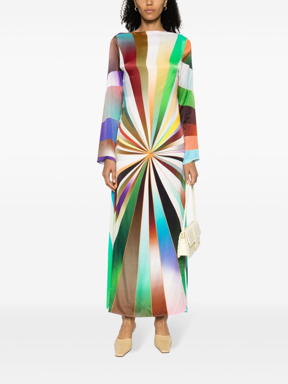 SIEDRES Maxi-jurk met print Wit