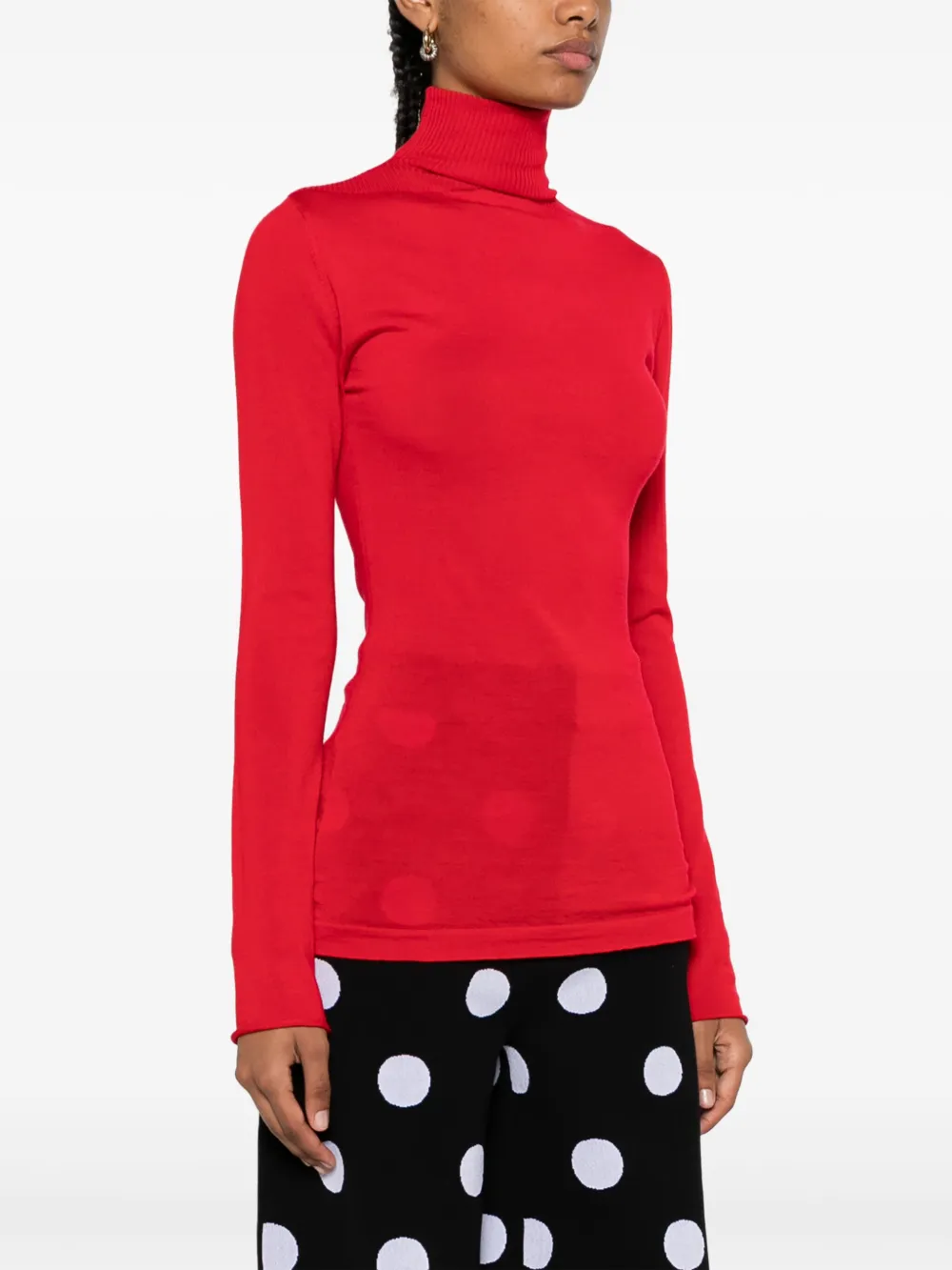 Shop Marni Logo-embroidered Virgin-wool Jumper In Red