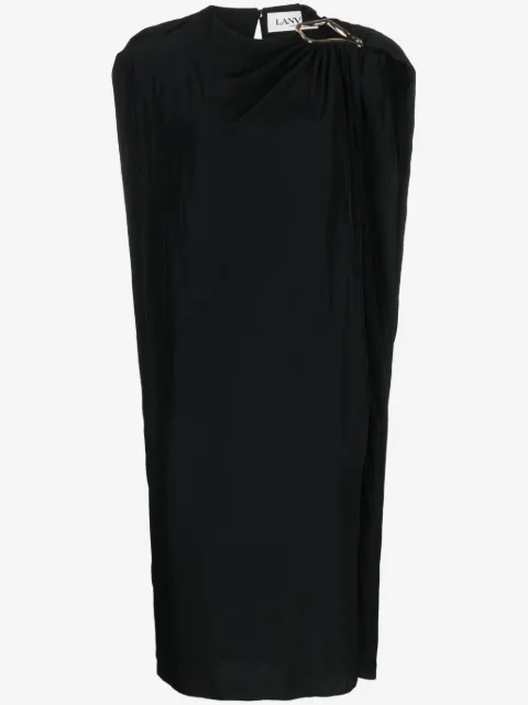 Lanvin vestido midi con detalle de anillo