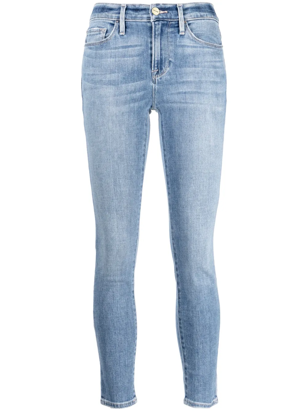 Frame Mid-rise Skinny Jeans In Blue