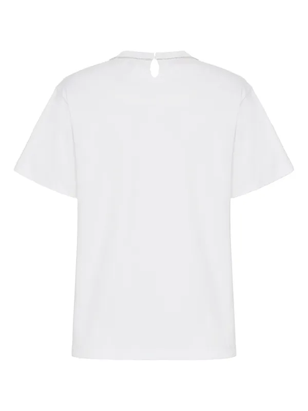 VALENTINO ホワイト Tシャツ M Valentino Garavani Embroidered T-shirt | White | FARFETCH JO