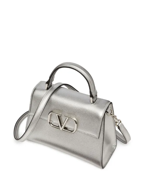 Valentino Garavani Small VSling Tote Bag | Silver | FARFETCH JO