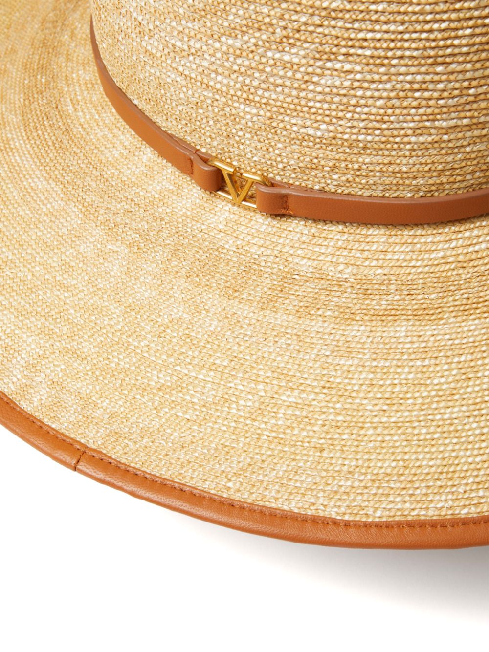 Valentino Garavani VLogo Signature straw fedora hat - Neutrals